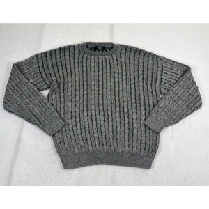 Vintage 90s TSR Sweater Mens XL Fisherman Grandpa Chunky Knit Cosby USA Green